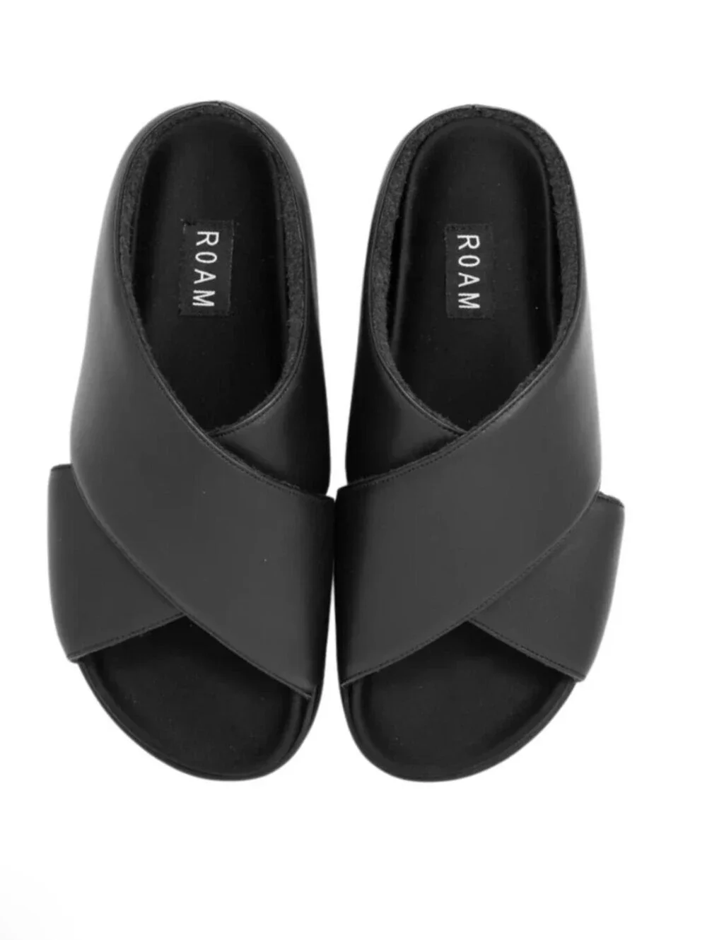 ROAM CROSS STACK PLATFORM SANDALS IN BLACK Size 6